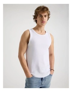 Jersey Rib Singlet in White