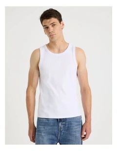 Jersey Rib Singlet in White