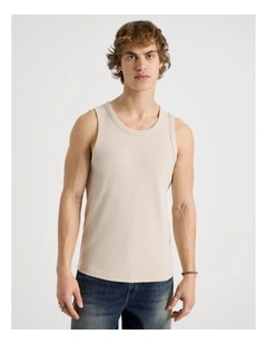 Jersey Rib Singlet in Bone
