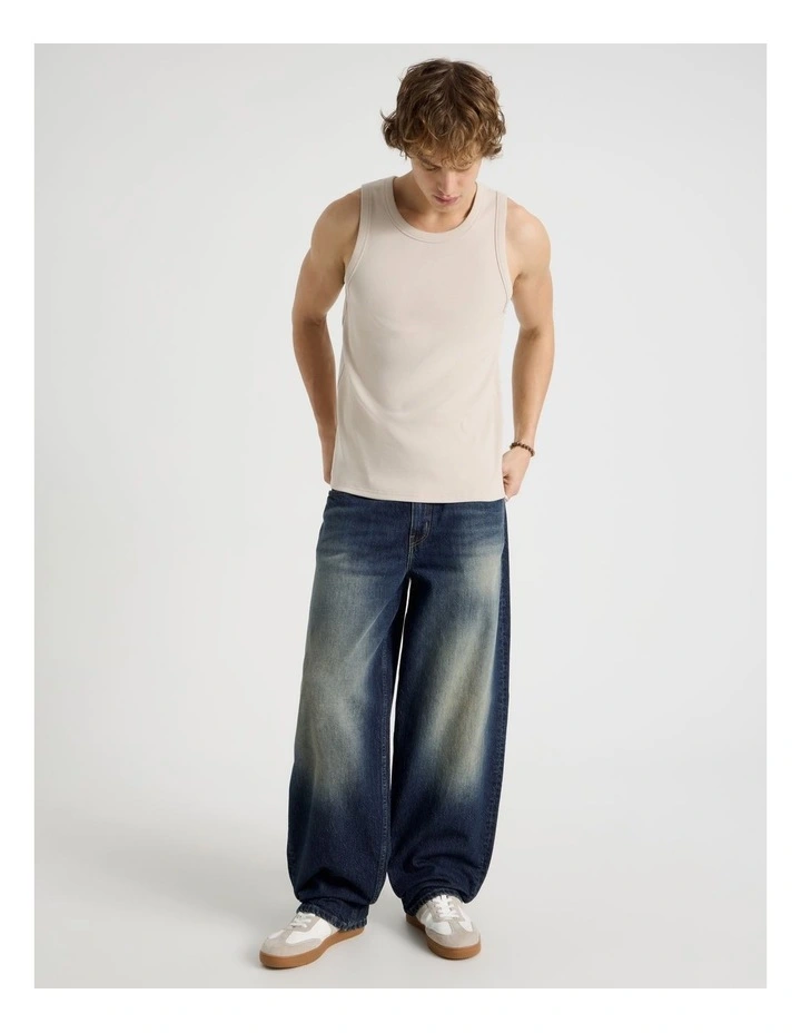 Jersey Rib Singlet in Bone image 2