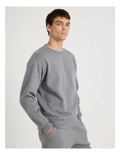 Crew Neck Sweat Top in Charcoal