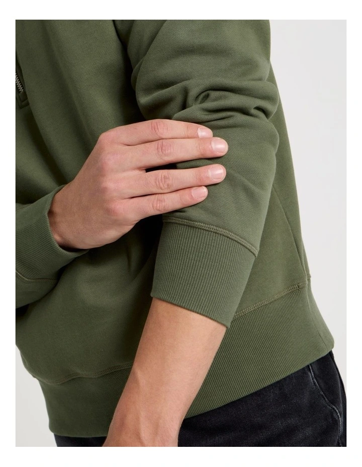 1/4 Zip Sweat Top in Light Khaki image 4