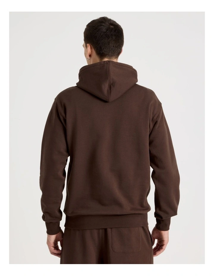 Relaxed Hoodie in Brown image 5