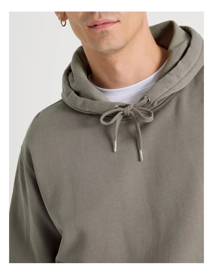 Garment Dyed Relaxed Hoodie in Stone image 4