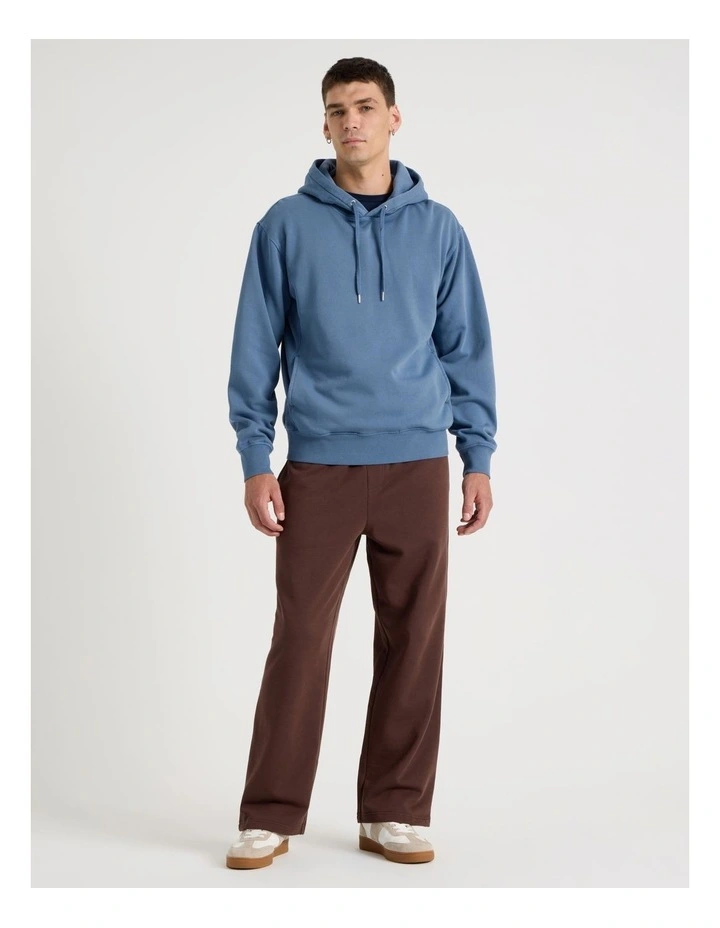 Garment Dyed Relaxed Hoodie in Mid Blues image 2