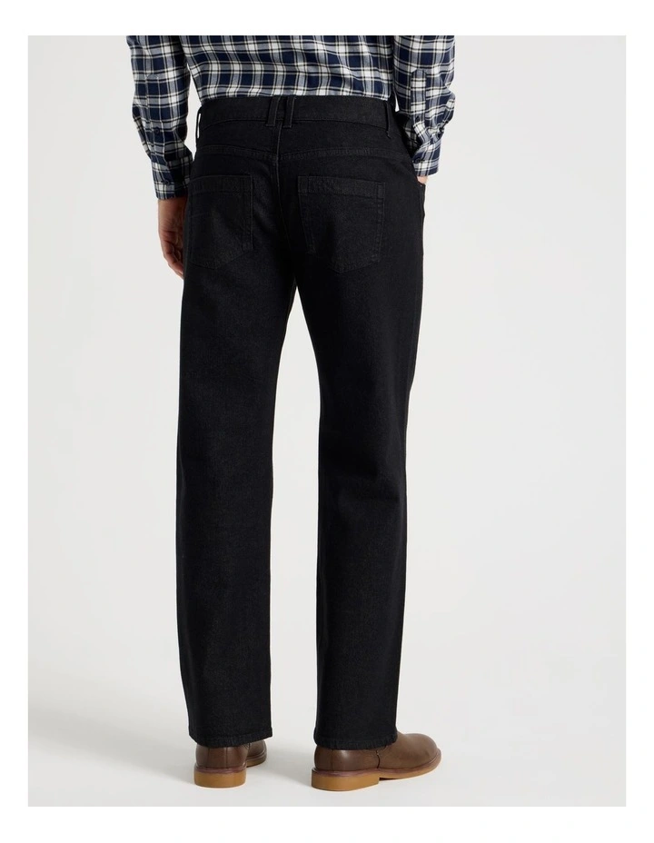 Straight Leg Jean in Black image 5