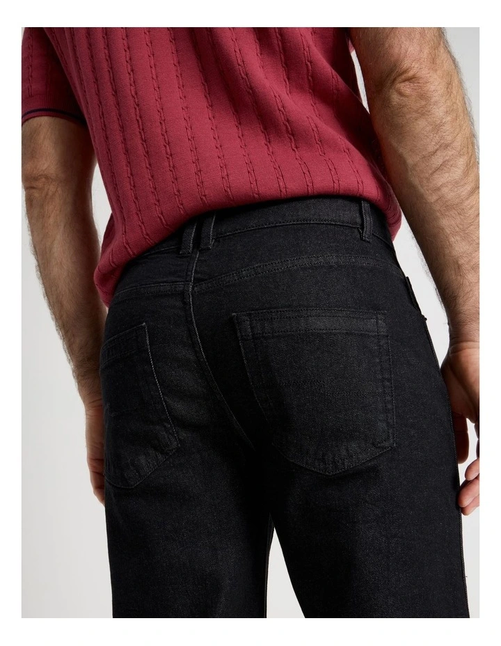 Straight Leg Jean in Black image 7