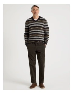 Elasticated Waist Pant in Brown