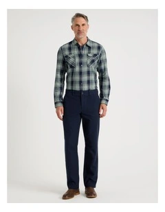 Brushed Elasticated Waist Pants in Navy