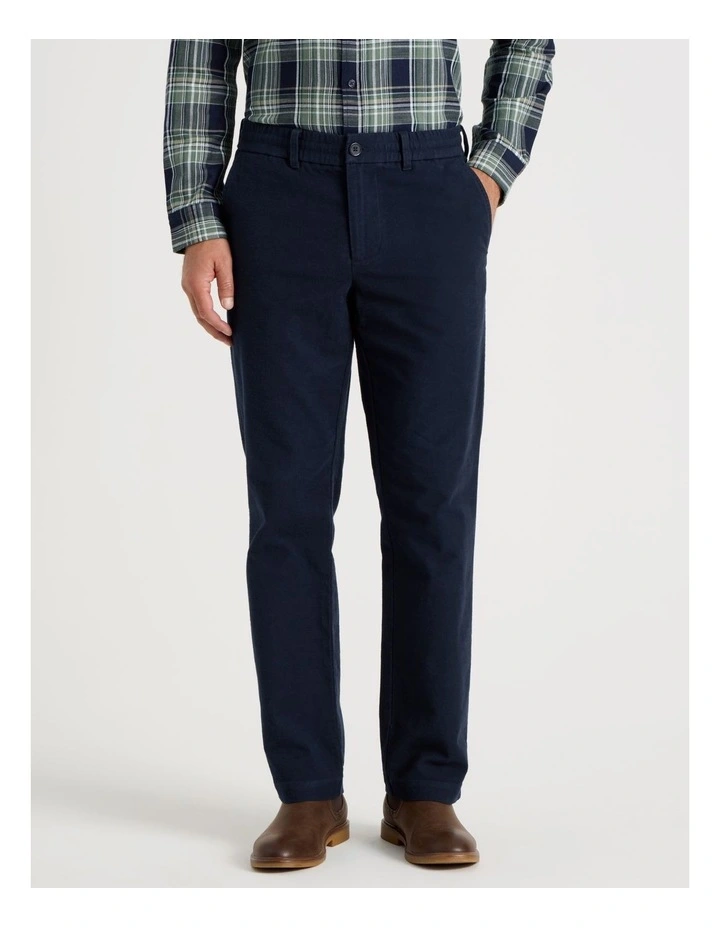 Brushed Elasticated Waist Pants in Navy image 2