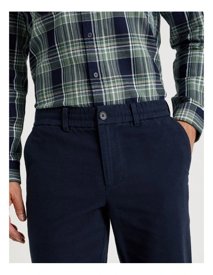 Brushed Elasticated Waist Pants in Navy image 3