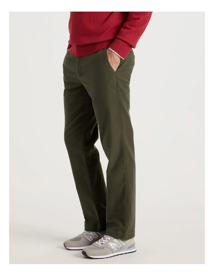 Brushed Elasticated Waist Pant in Khaki image 2