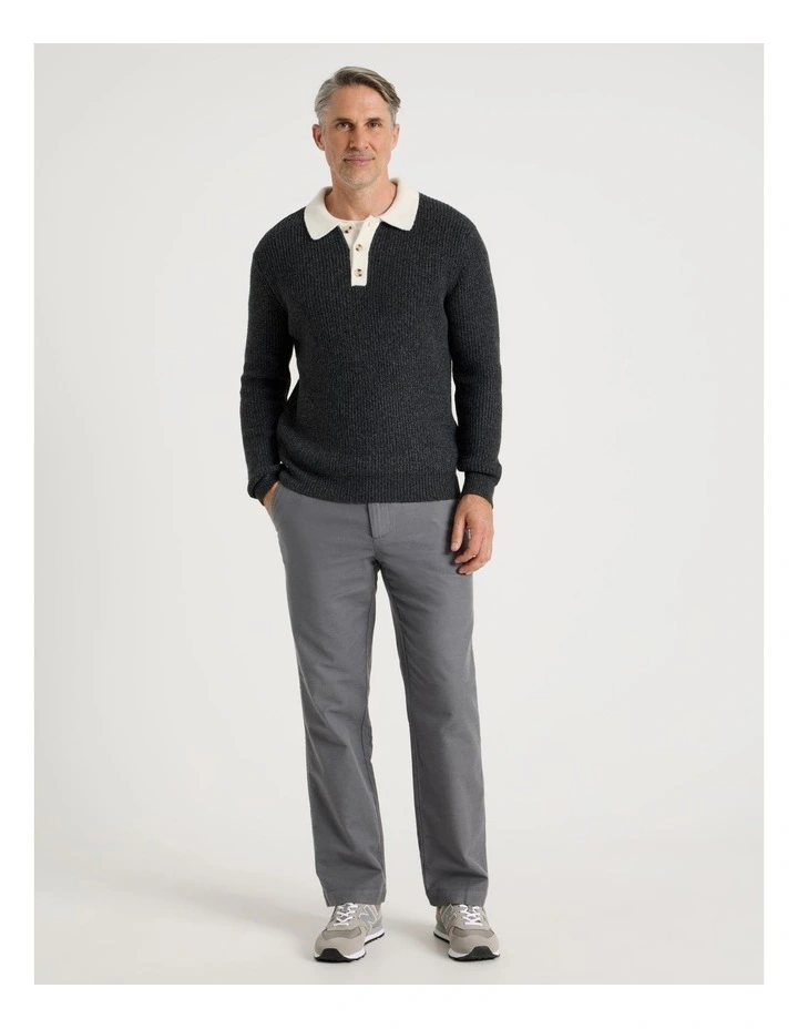 Brushed Elasticated Waist Pant in Grey image 1
