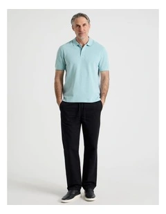 Cotton Pull On Pant in Black