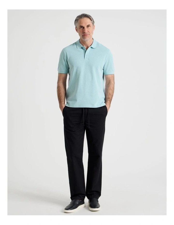 Cotton Pull On Pant in Black image 1