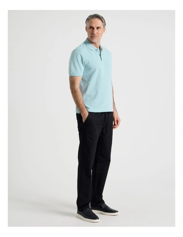 Cotton Pull On Pant in Black image 3