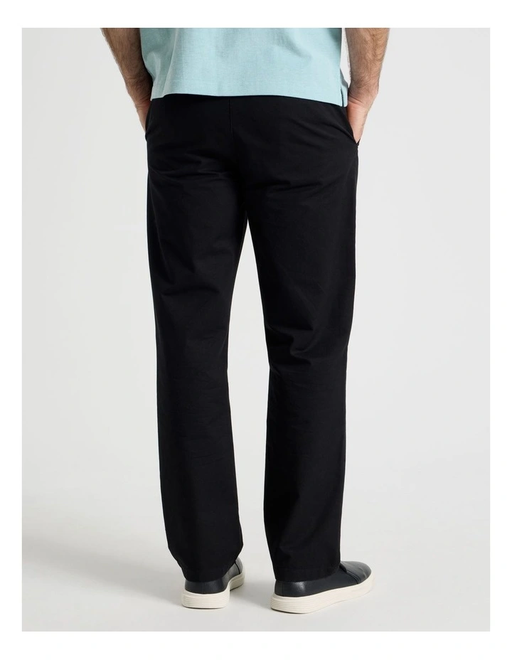 Cotton Pull On Pant in Black image 5