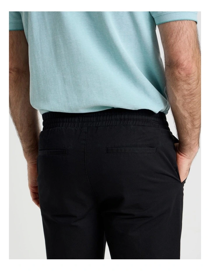 Cotton Pull On Pant in Black image 6