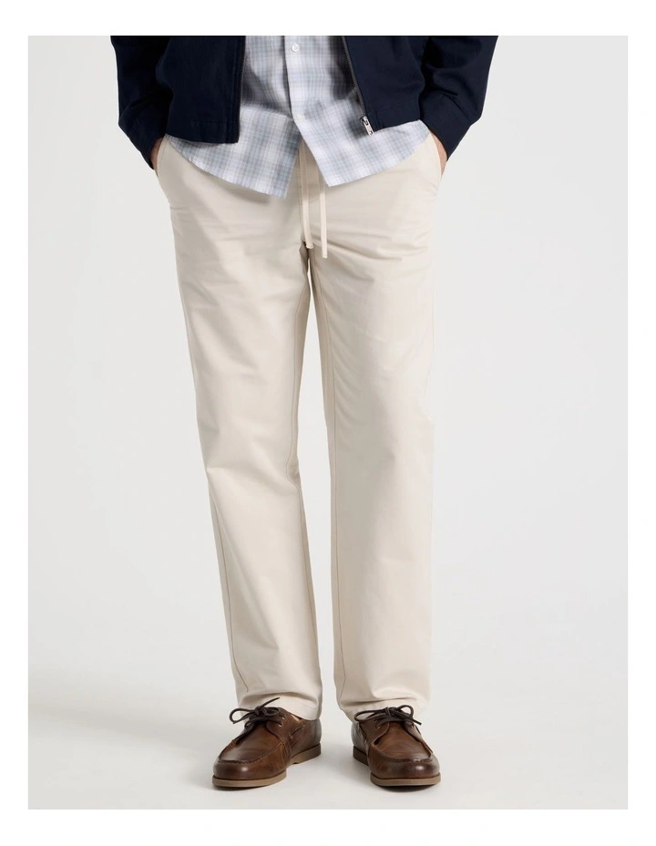 Cotton Pull On Pant in Bone image 2