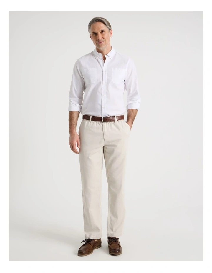 Cotton Linen Pant in Bone image 3