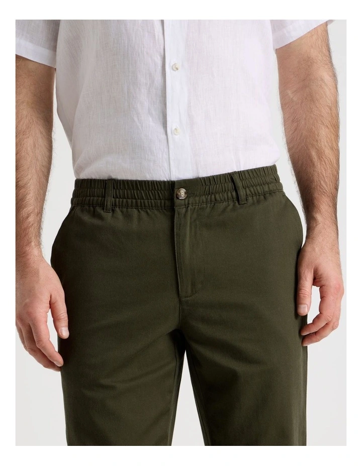 Cotton Linen Pant in Khaki image 4