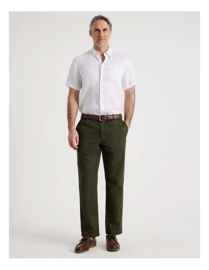 Cotton Linen Pant in Khaki image 7