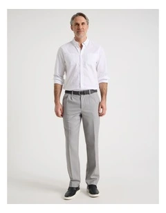Pleat Front Comfort Tailored Pant in Grey