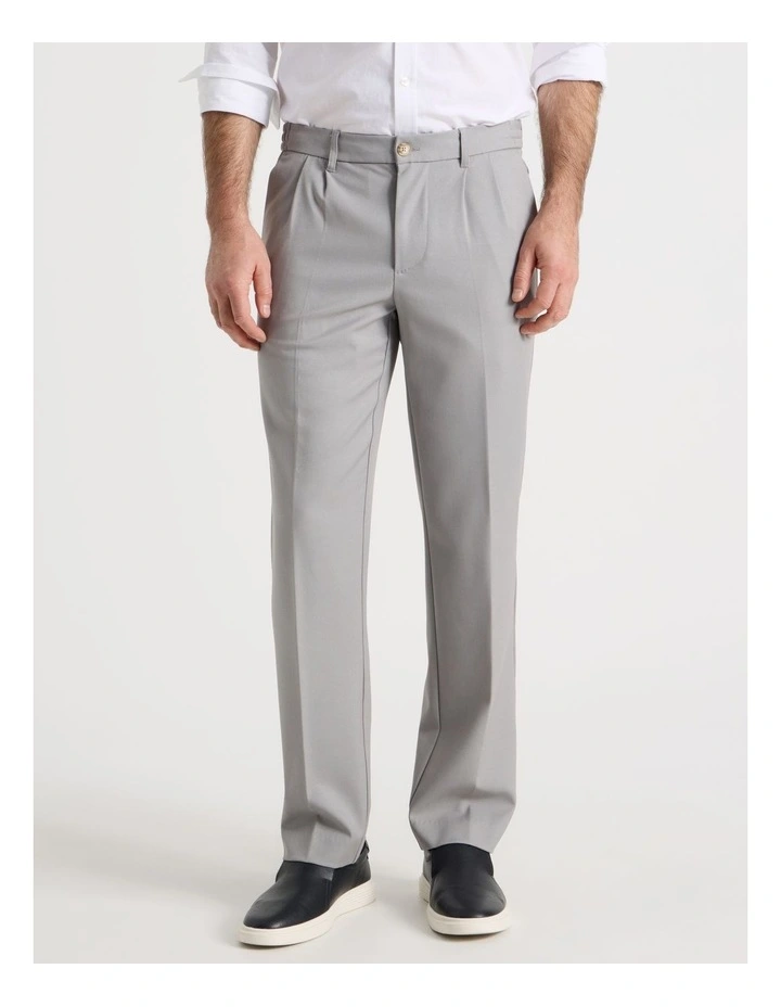 Pleat Front Comfort Tailored Pant in Grey image 2