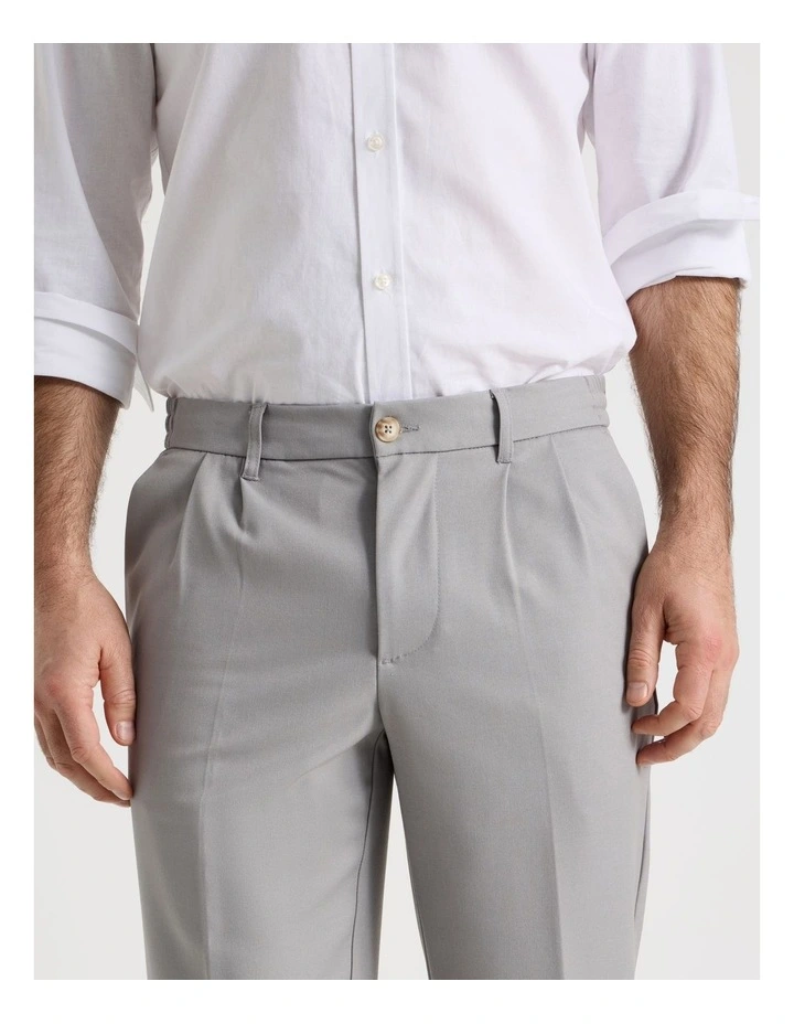 Pleat Front Comfort Tailored Pant in Grey image 4