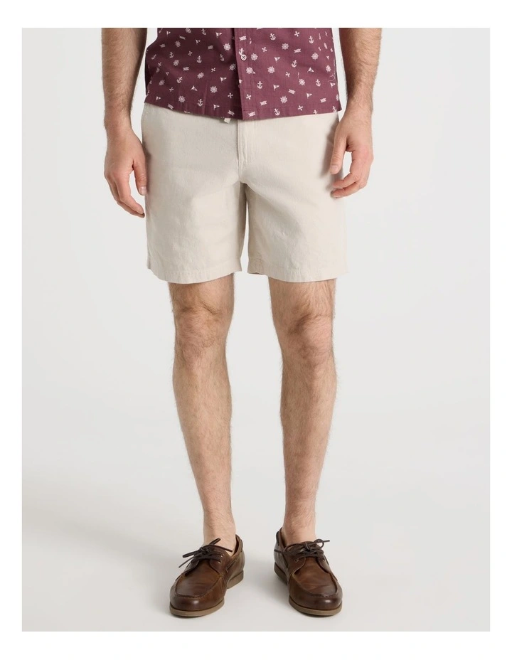 Cotton Linen Short in Sand image 2