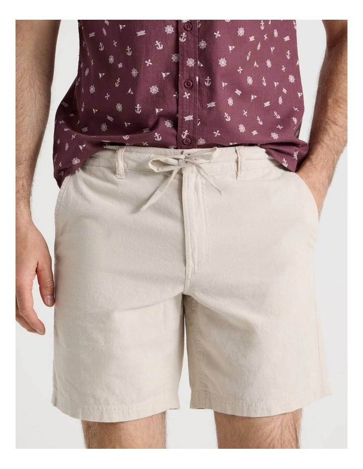 Cotton Linen Short in Sand image 4