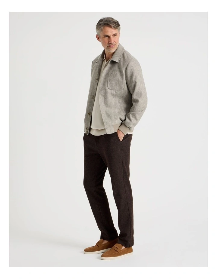 Herringbone Bomber Jacket in Bone image 4