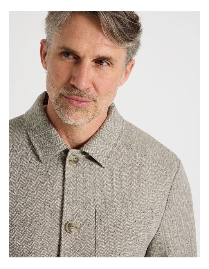 Herringbone Bomber Jacket in Bone image 7