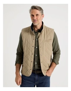 Quilted Gilet in Taupe