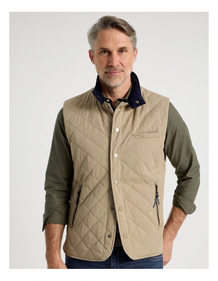 Quilted Gilet in Taupe image 4