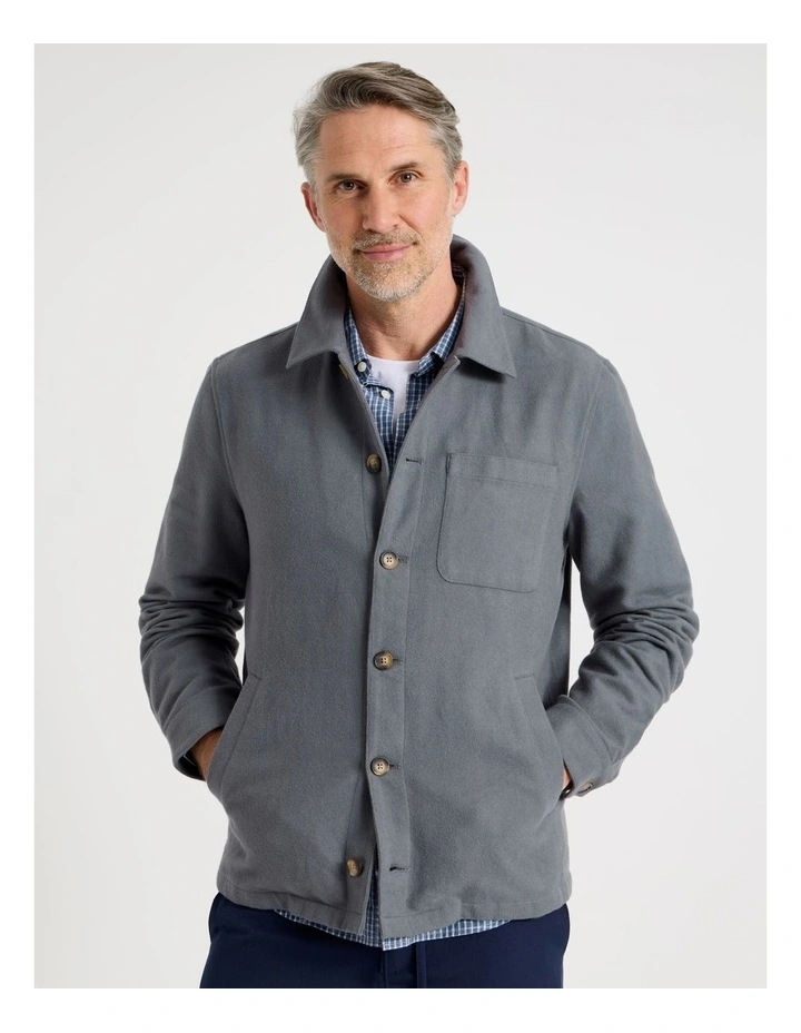 Utility Twill Jacket in Grey image 1
