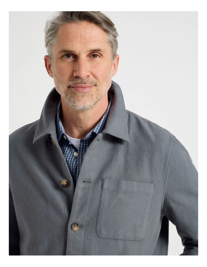 Utility Twill Jacket in Grey image 3