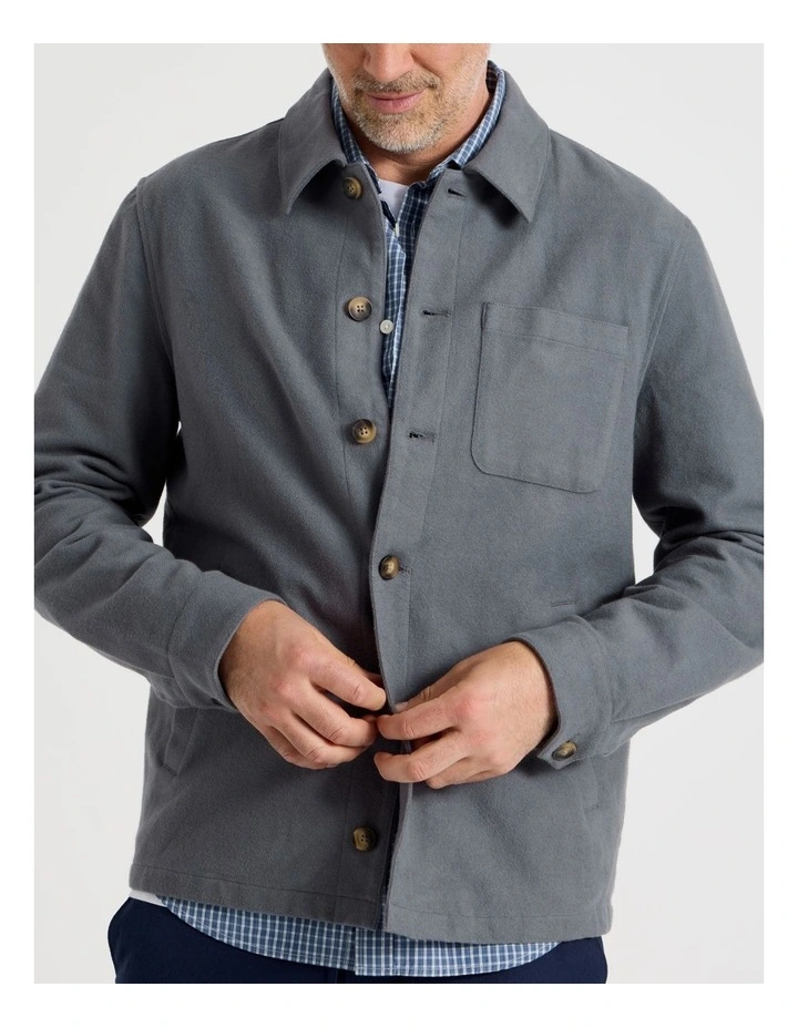 Utility Twill Jacket in Grey image 4