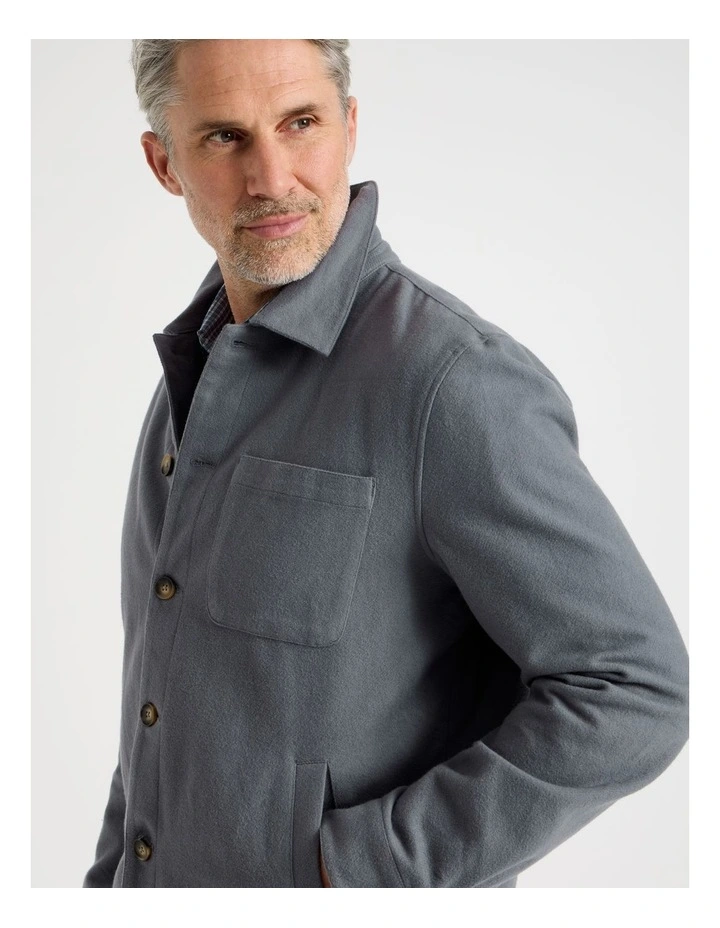 Utility Twill Jacket in Grey image 7