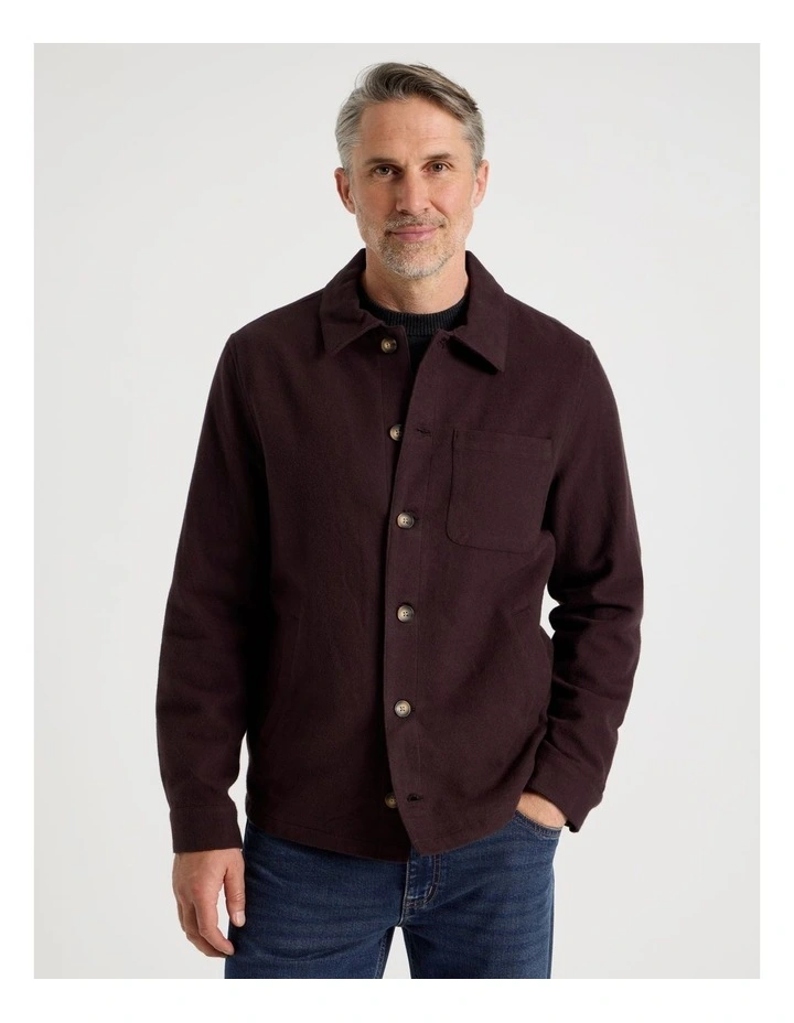 Utility Twill Jacket in Brown image 1