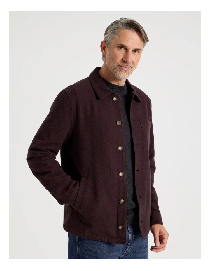 Utility Twill Jacket in Brown image 3