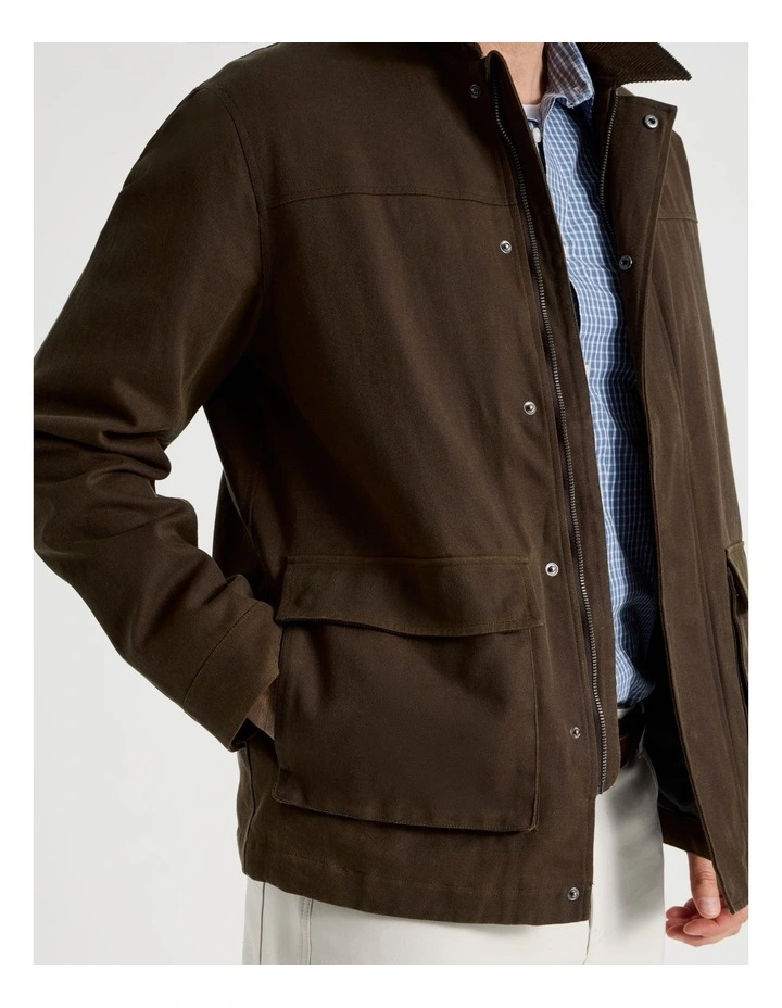 Waxed Jacket in Brown image 3