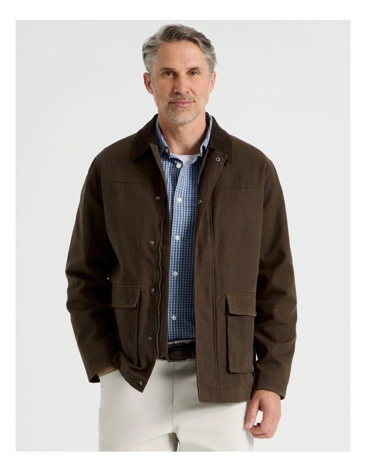 Waxed Jacket in Brown image 4
