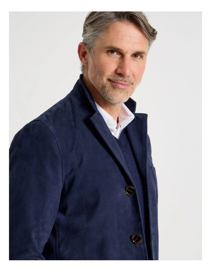 Suede Jacket in Navy image 2