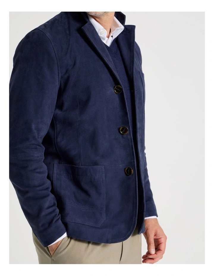 Suede Jacket in Navy image 5