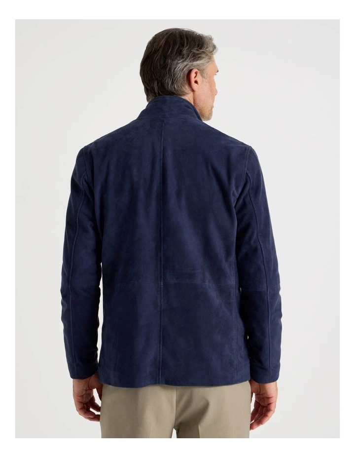 Suede Jacket in Navy image 6