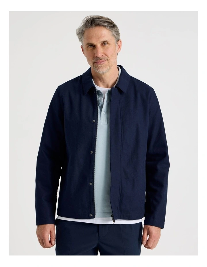 Canvas Utility Jacket in Navy image 1