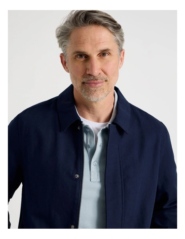 Canvas Utility Jacket in Navy image 5