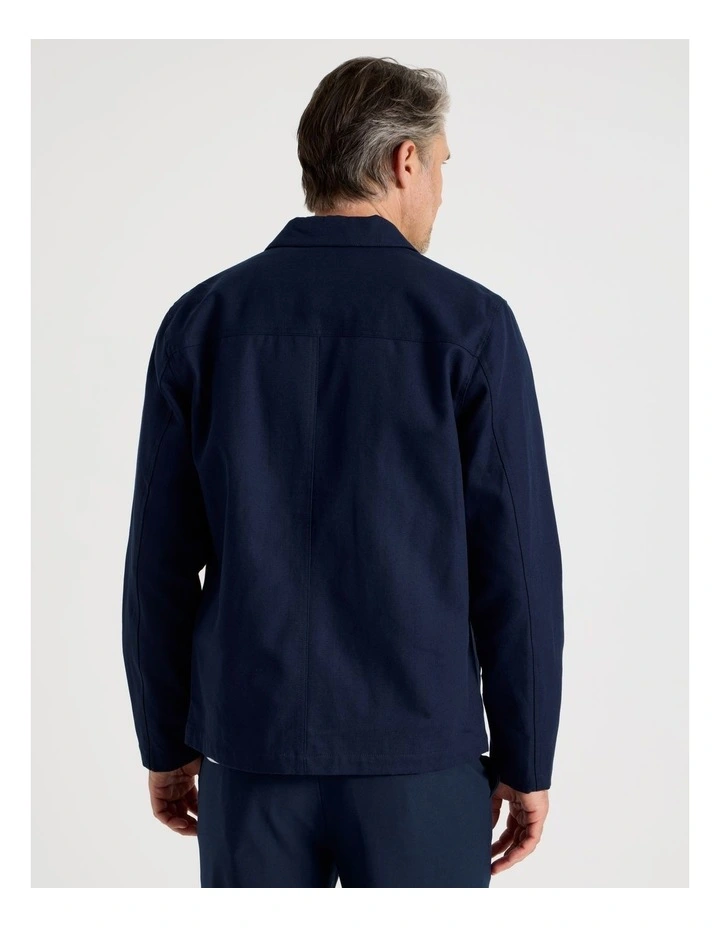 Canvas Utility Jacket in Navy image 6