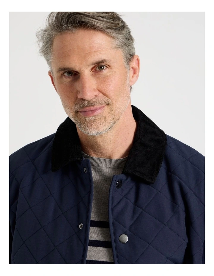 Quilted Jacket in Navy image 4